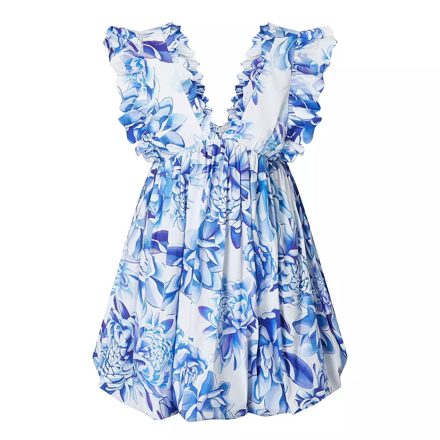 Kika Vargas Caroline Ruffle Sleeveless Mini Dress