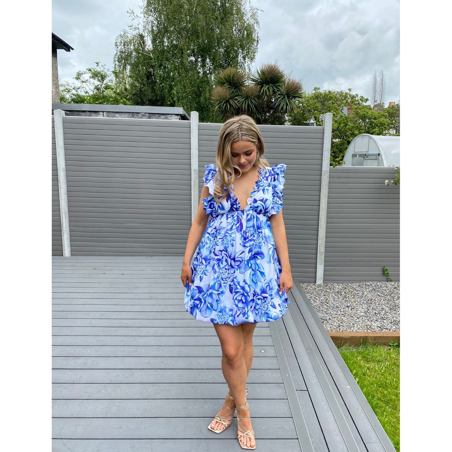 Kika Vargas Caroline Ruffle Sleeveless Mini Dress