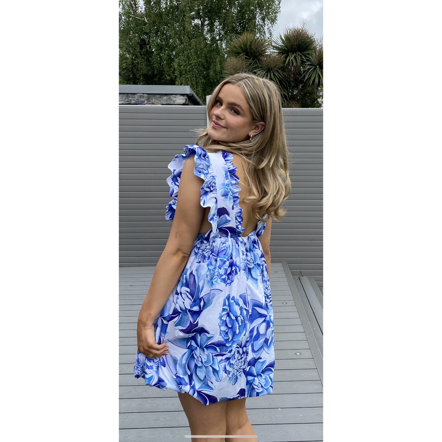 Kika Vargas Caroline Ruffle Sleeveless Mini Dress