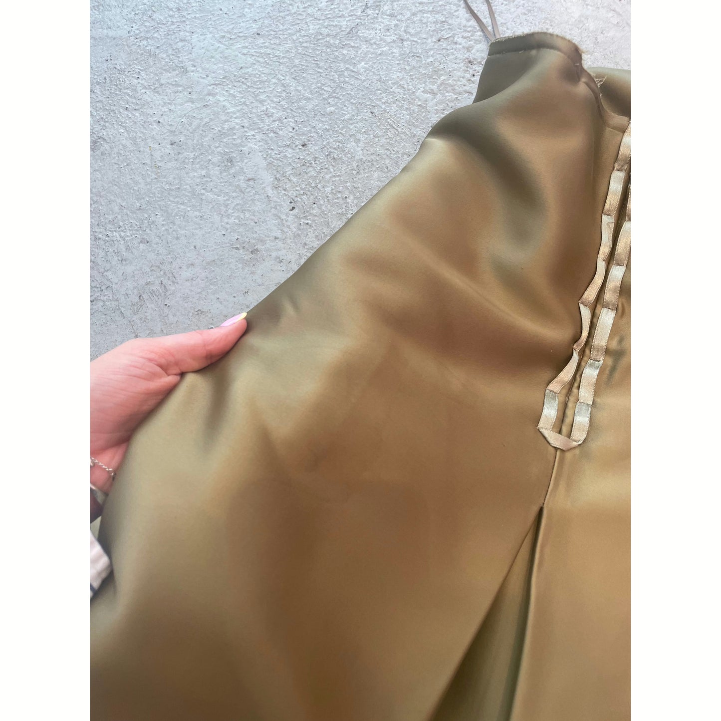 Solace London Olive Lexi Pleated Mini Dress