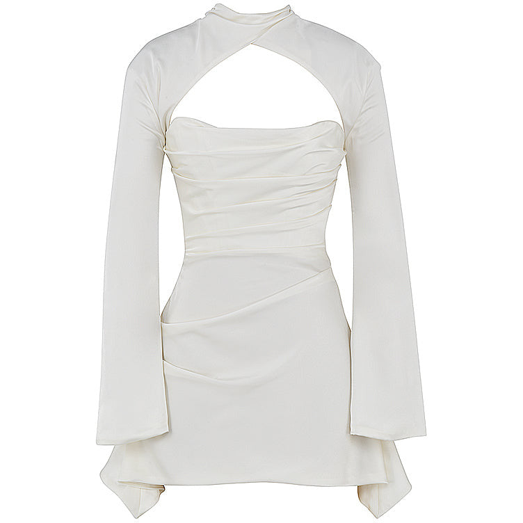 The Toira ivory draped corset dress