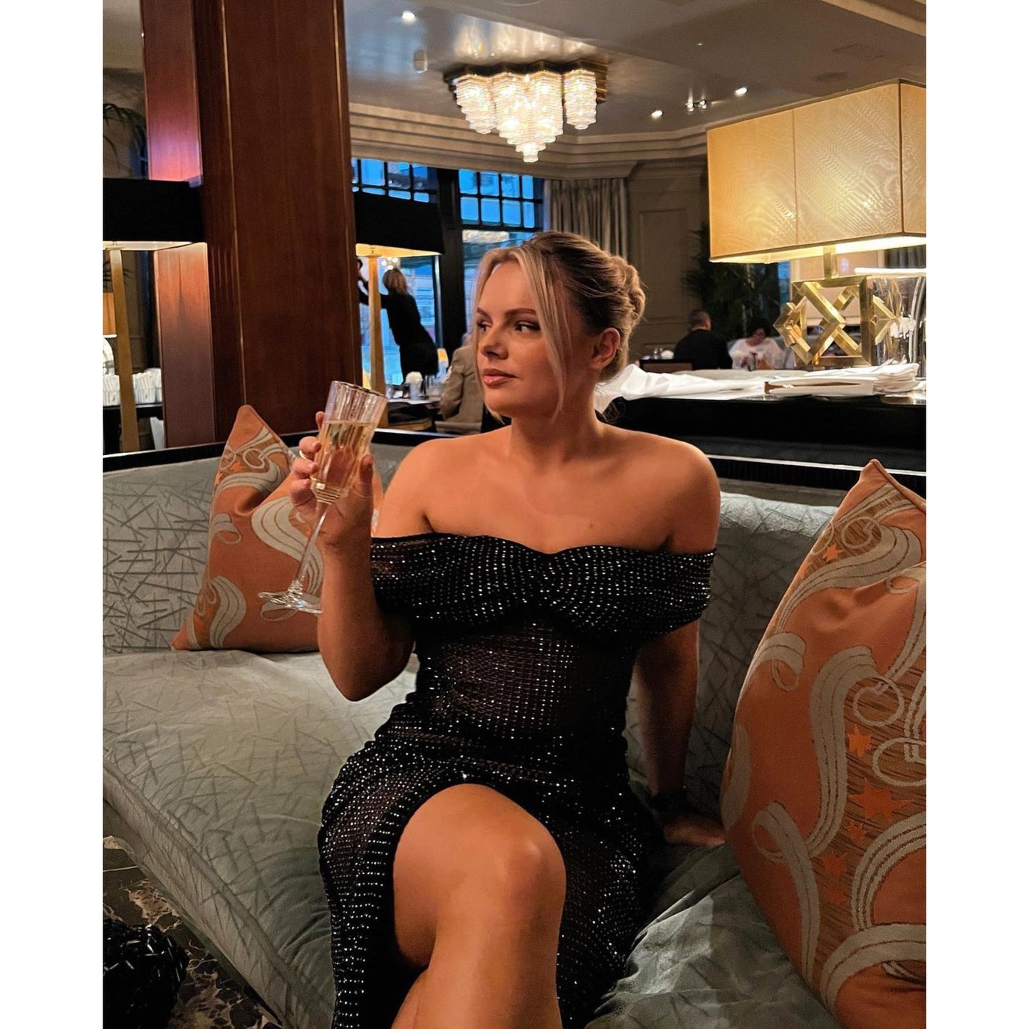 Self Portrait Crystal Embellished Mesh Dress