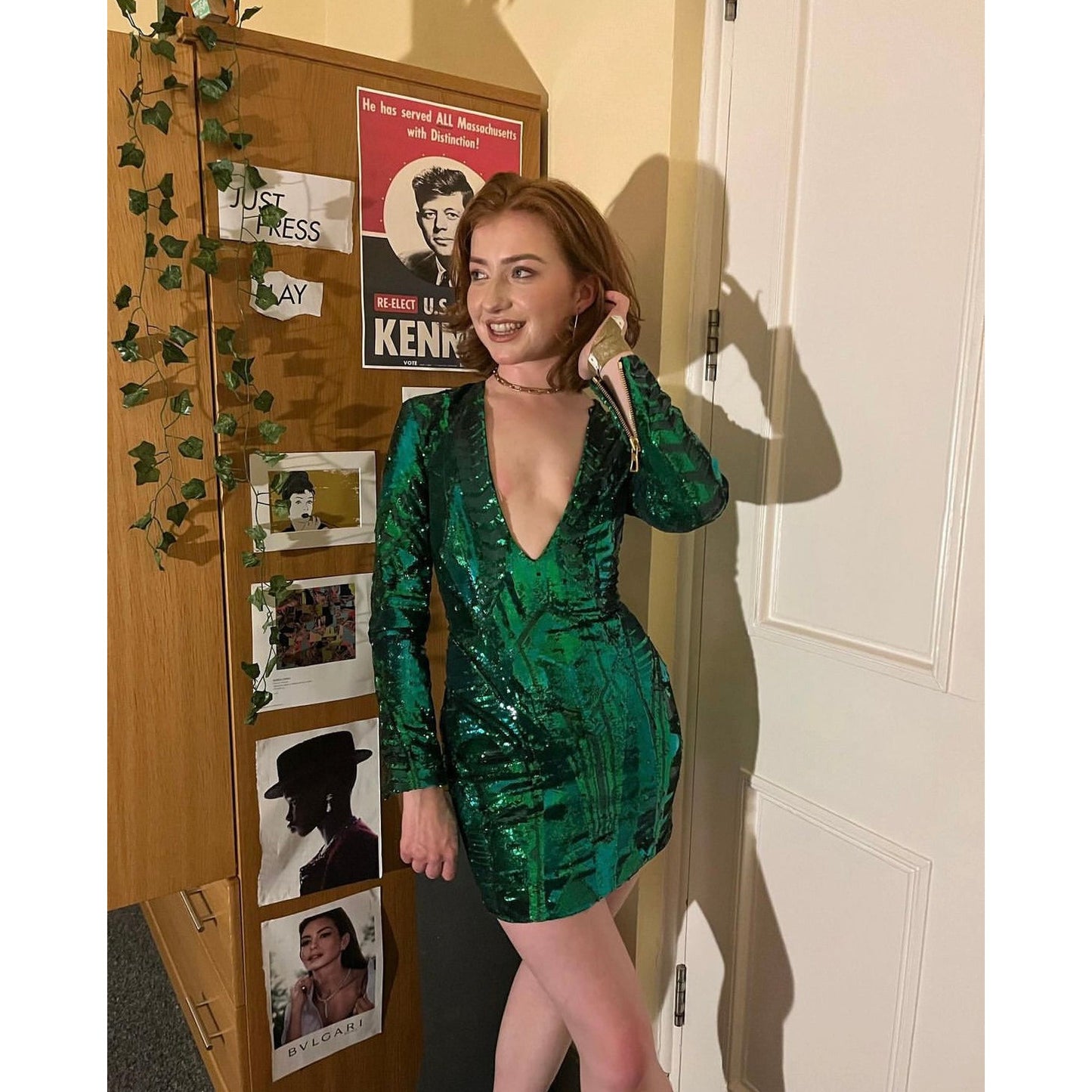 Balmain x H&M Green Sequin Dress