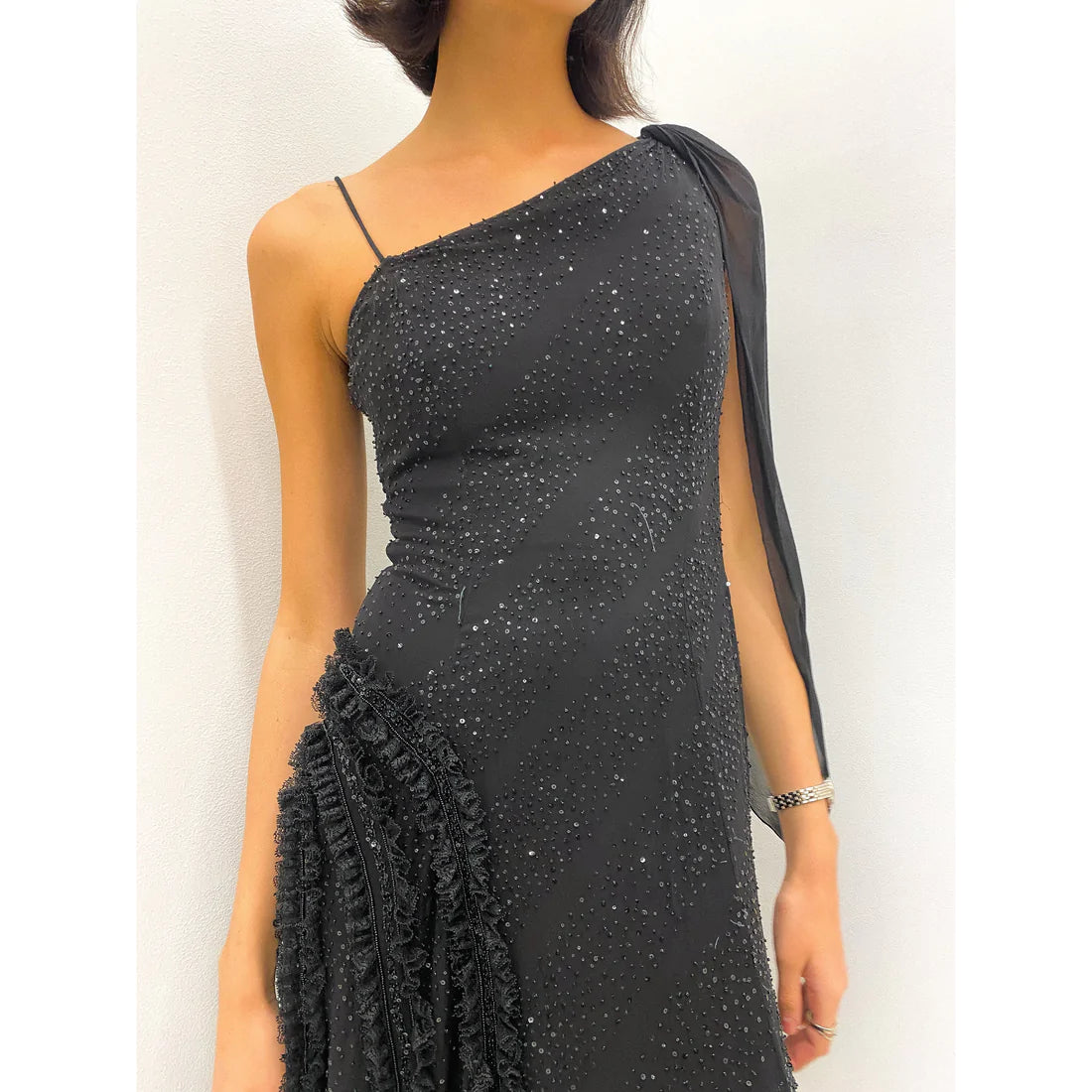 ESCADA One Shoulder Sequin Dress