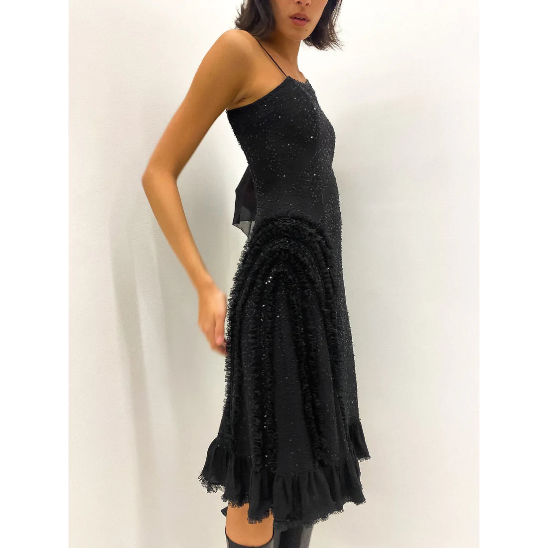 ESCADA One Shoulder Sequin Dress