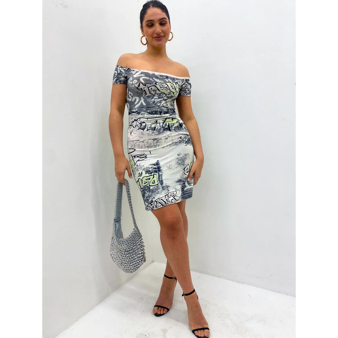 JUST CAVALLI 2000's Graffiti Jersey Dress