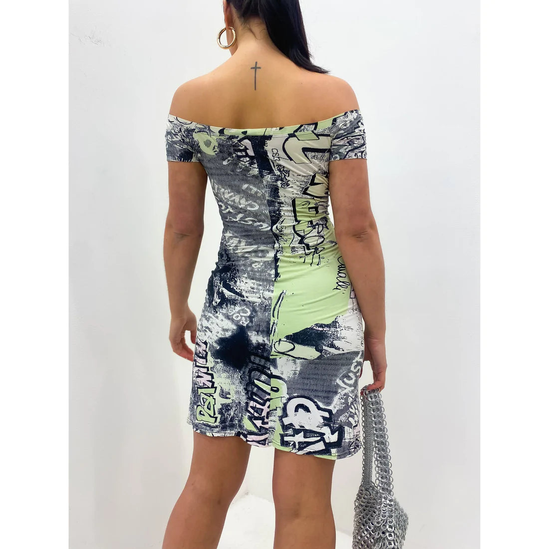 JUST CAVALLI 2000's Graffiti Jersey Dress