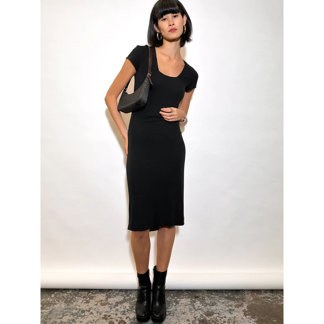 VERSACE 1990s Keyhole Midi Dress