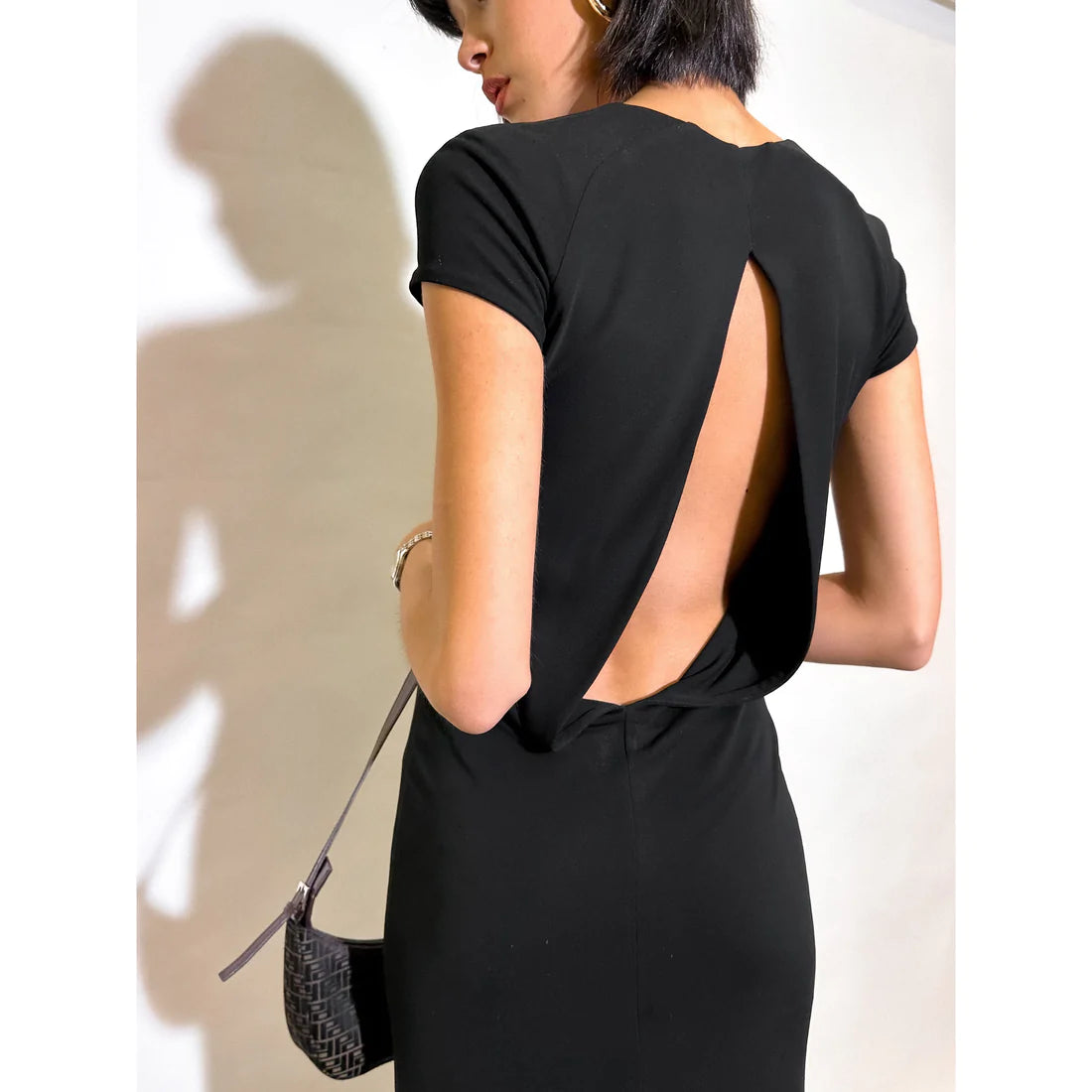 VERSACE 1990s Keyhole Midi Dress