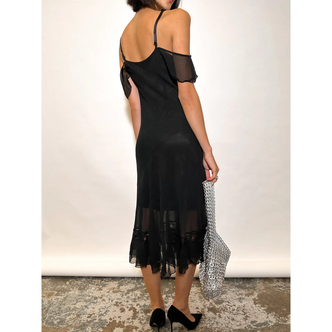 1990s Ebony Milkmaid Midi