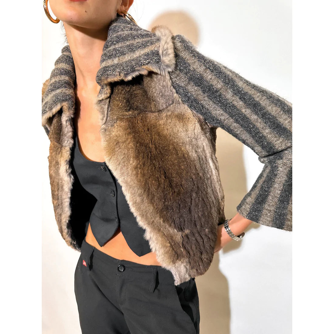 ROBERTO CAVALLI Fur Knit Cardigan