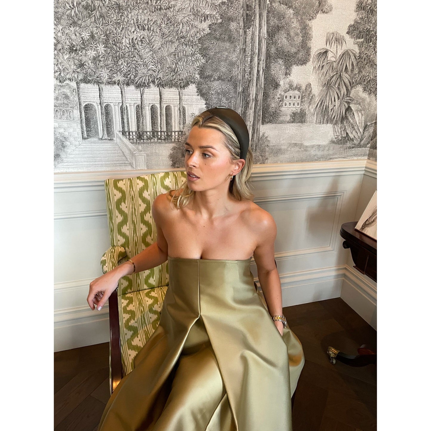 Solace London Olive Lexi Pleated Mini Dress