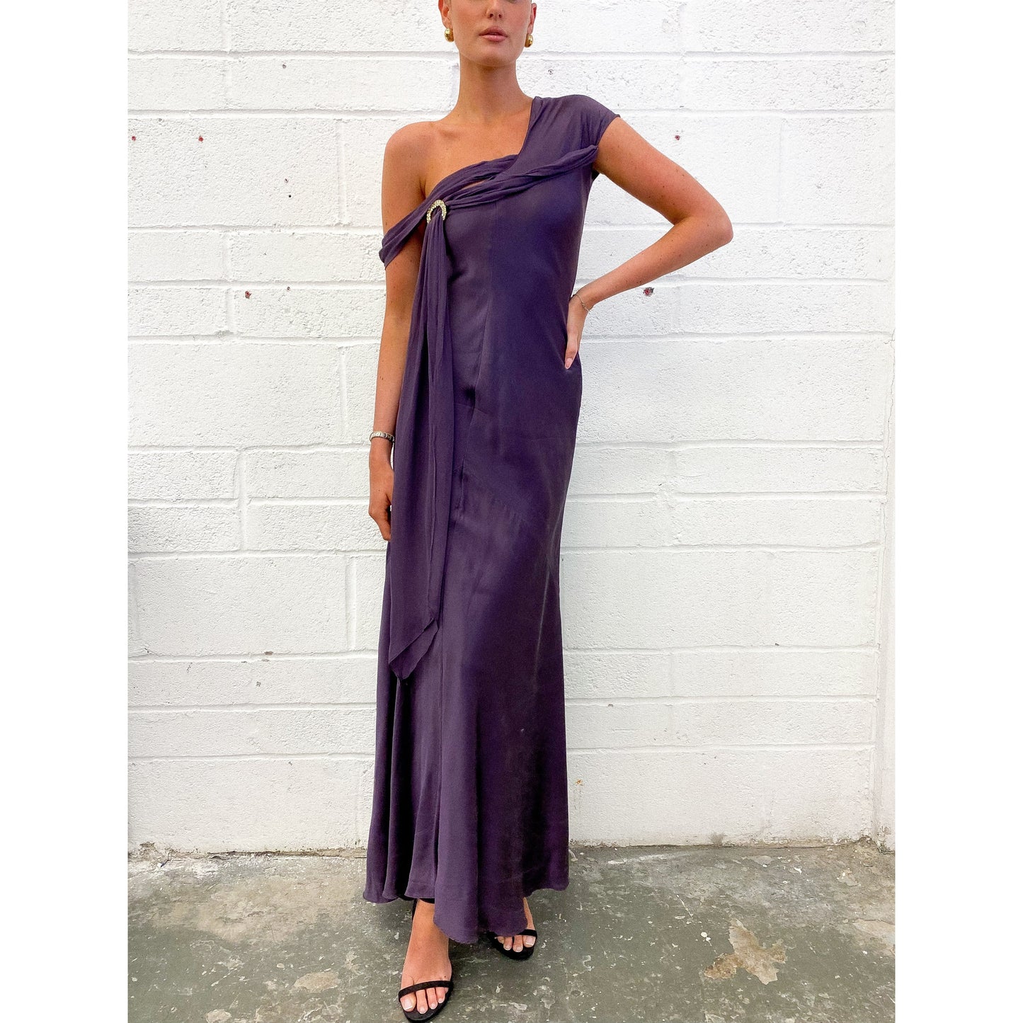LUISA SPAGNOLI Silk Draped Dress UK 10 - 12