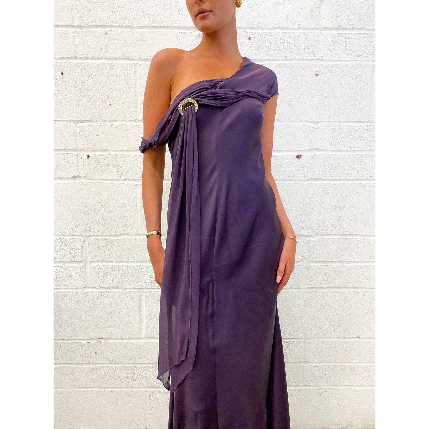 LUISA SPAGNOLI Silk Draped Dress UK 10 - 12