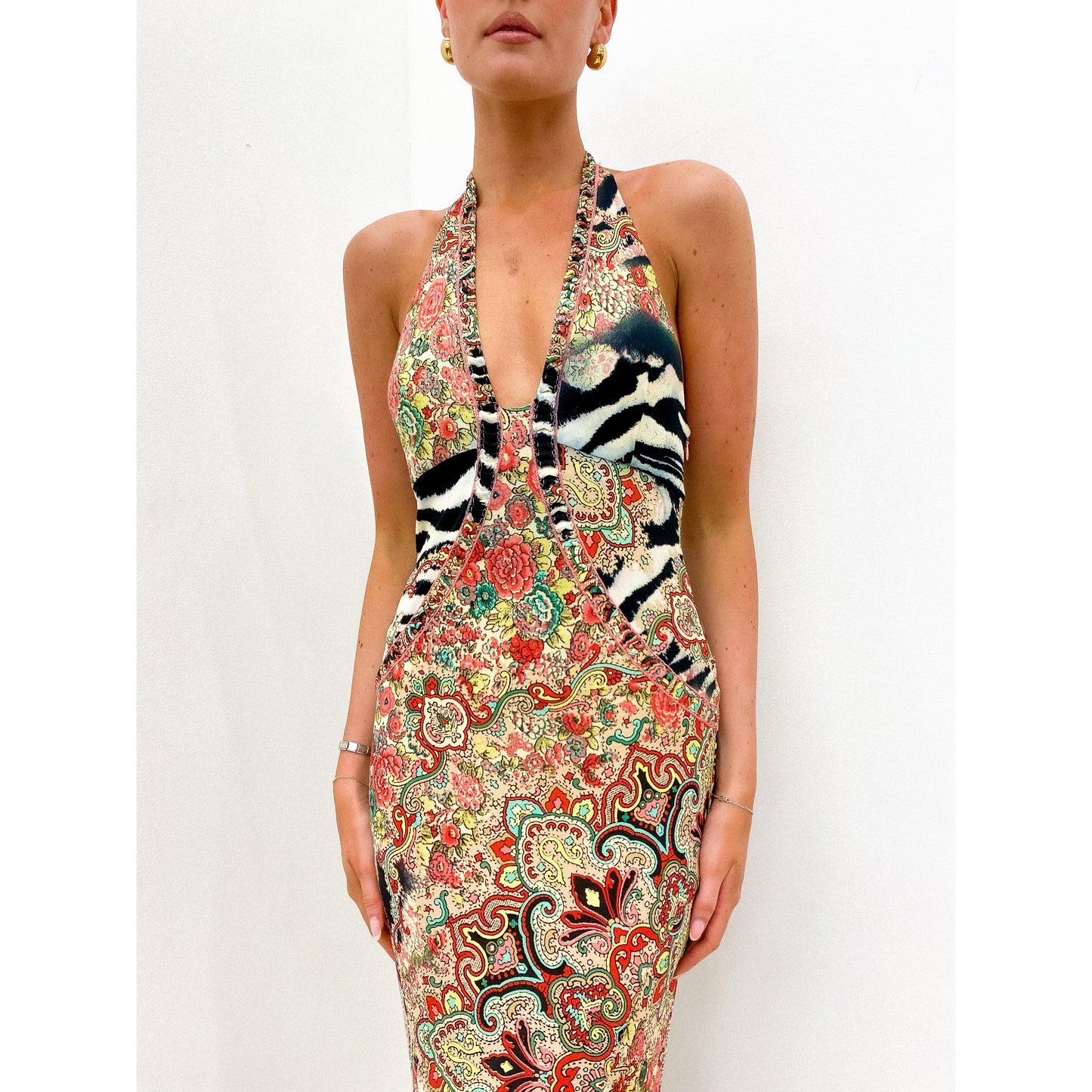 ROBERTO CAVALLI 2000s Halter Dress S - M
