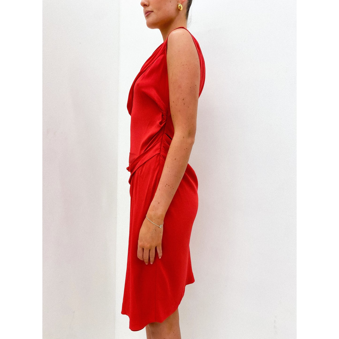 DIANE VON FURSTENBURG Ruche Dress UK 6 - 8