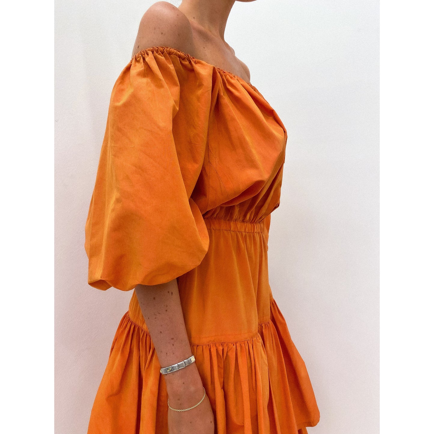 JIL SANDER Irredescent Ruffle Dress UK 10 - 12