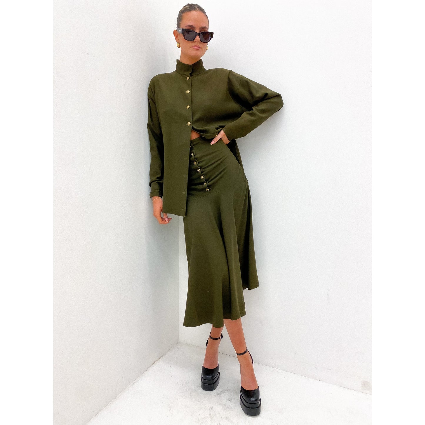 JEAN PAUL GAULTIER 80s Millitary Two Piece UK 8