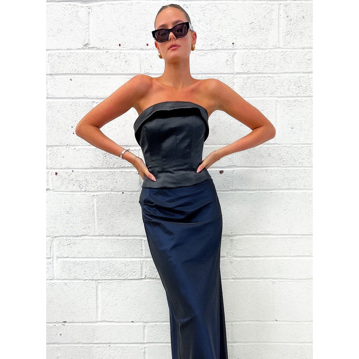 1990s Satin Lace Up Bustier UK 8