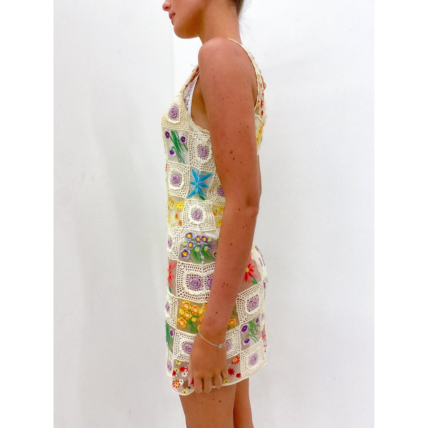 MOSCHINO Sheer Crochet Mini Dress 8 - 10