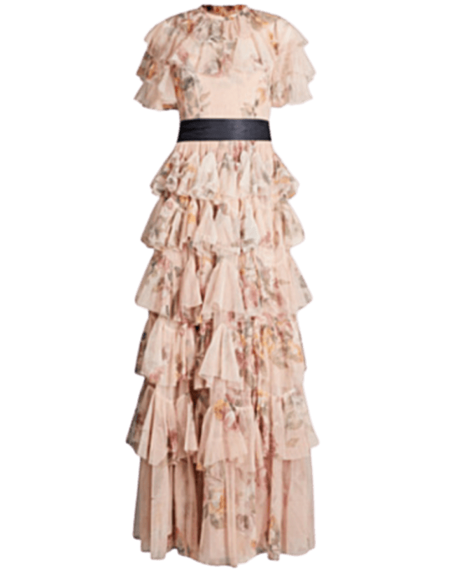 Venetian rose tulle midi dress best sale