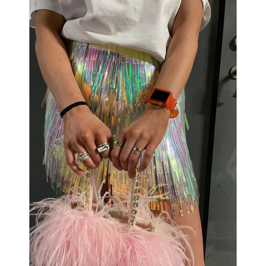 Dolce & Gabbana Holographic Tassel Skirt