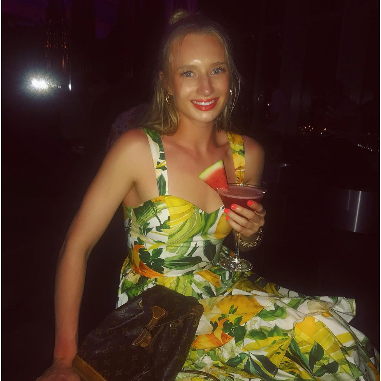 H&M Studio Lemon Tier Midi Dress