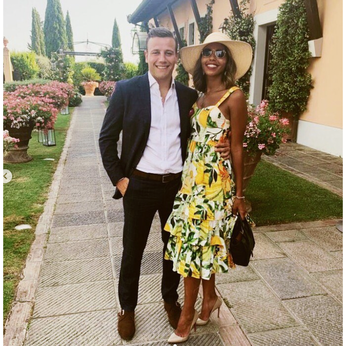 H&M Studio Lemon Tier Midi Dress