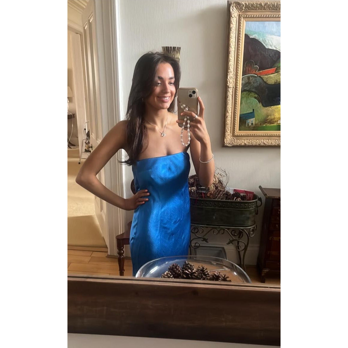 Bec & Bridge Moon Dance Strapless Dress Mid Blue