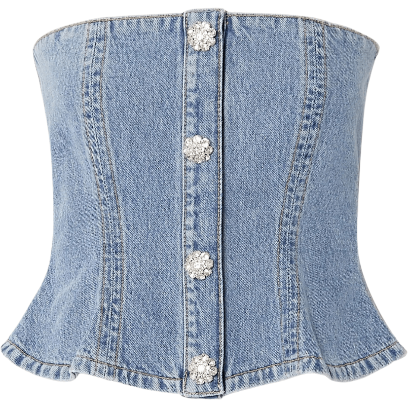 Ganni Denim Corset - greens are good for you