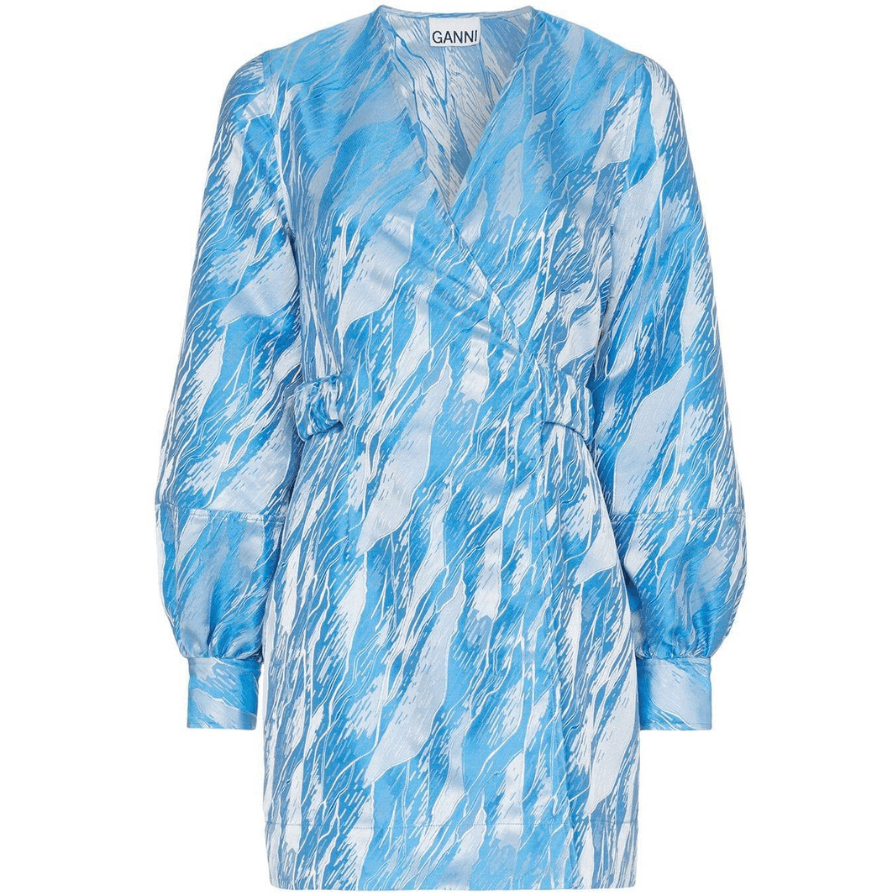 Ganni Tropical Wave Mini Dress - greens are good for you