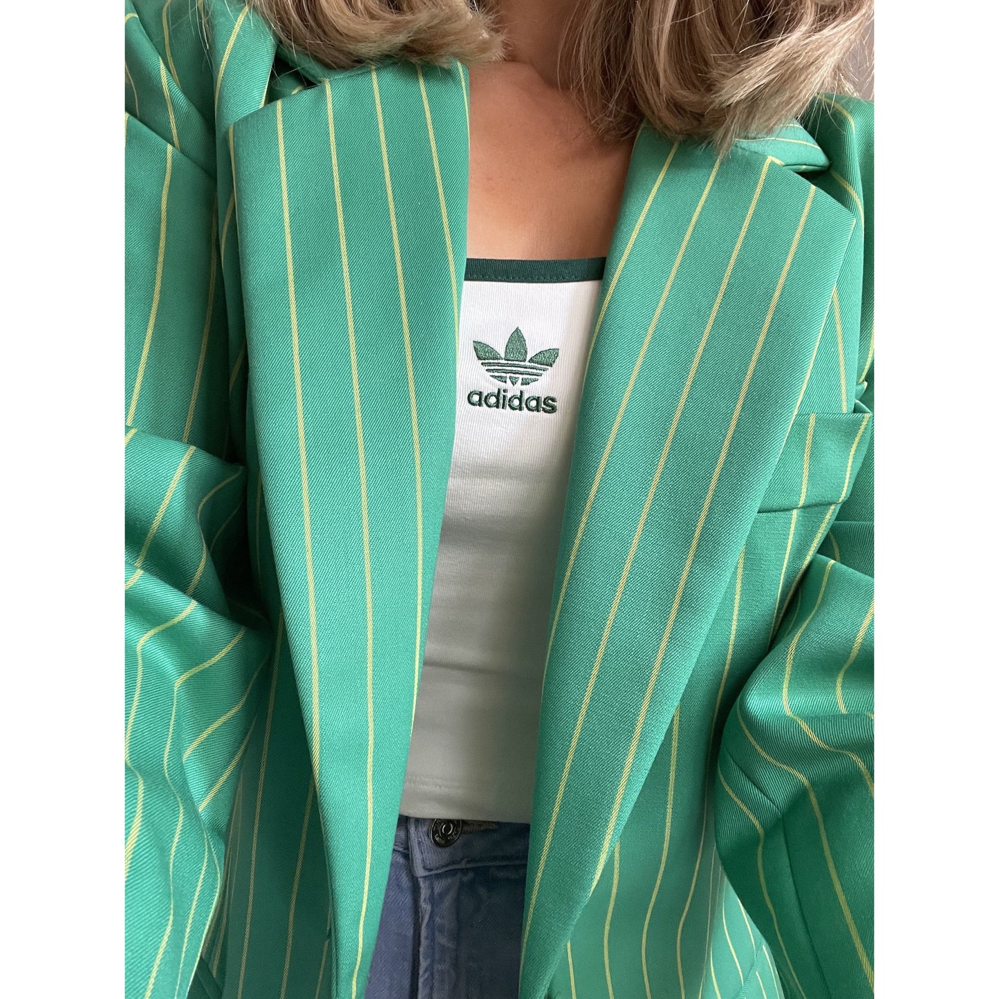 Moschino Vintage Green Stripe Blazer - greens are good for you