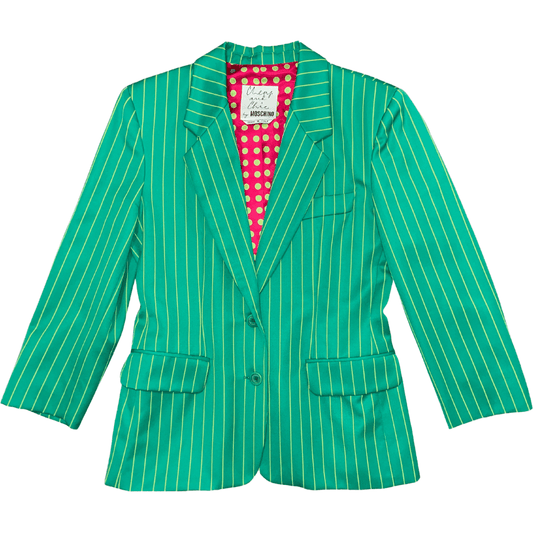 Moschino Vintage Green Stripe Blazer - greens are good for you