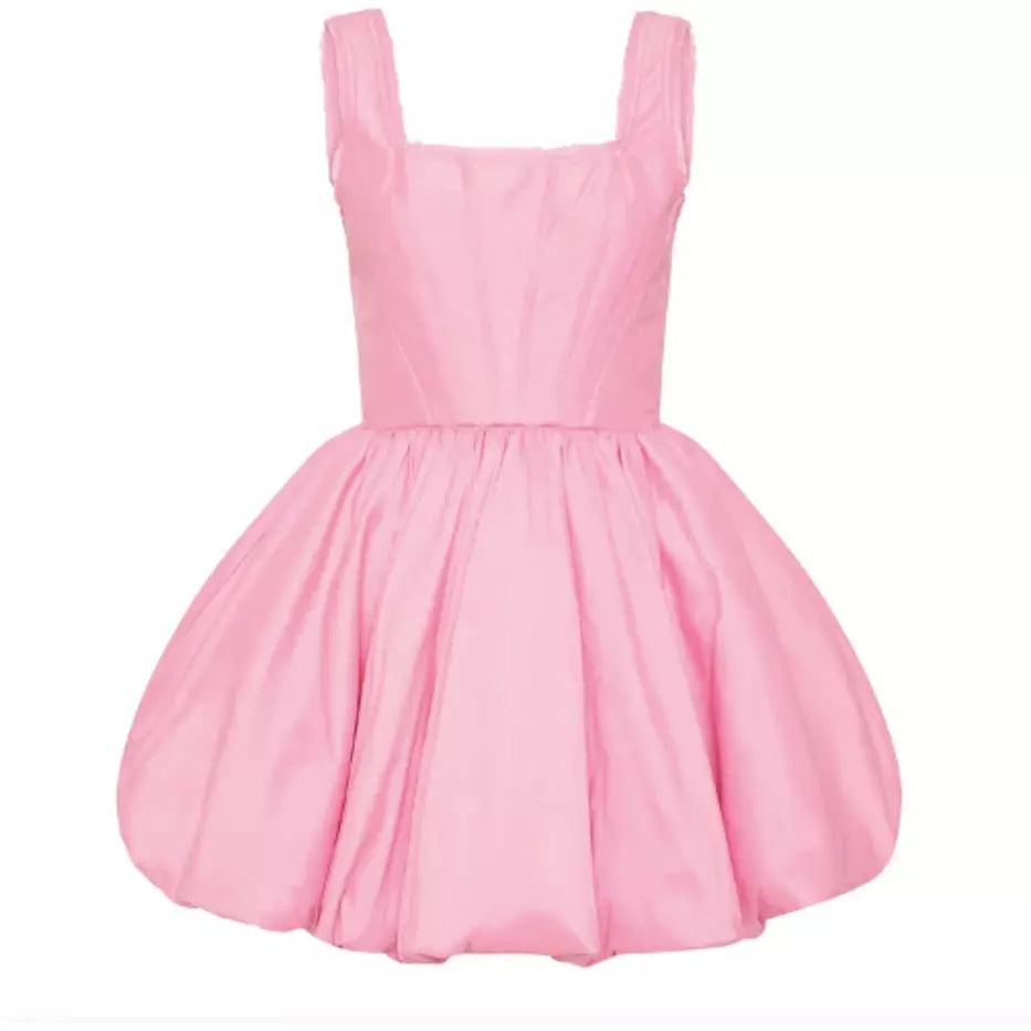 Aje Suzette Puffball Bon Bon Pink Mini Dress