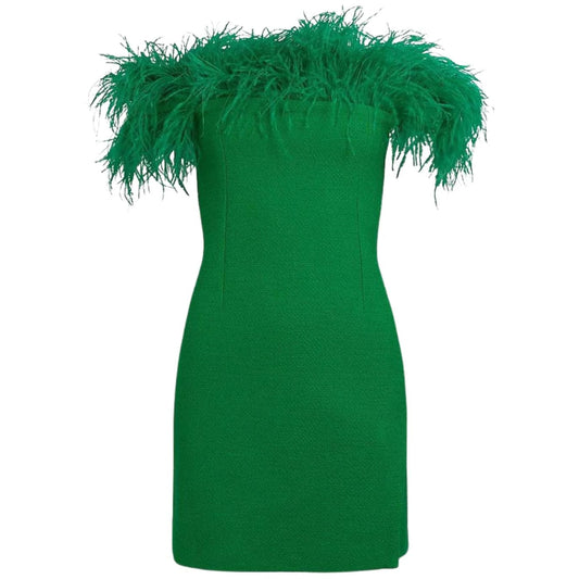 Karen Millen Boucle Feather Bardot Mini Dress