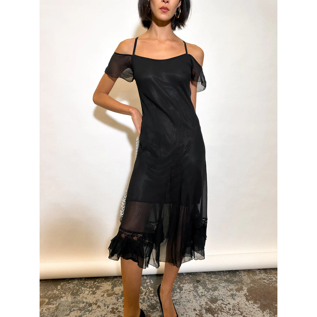 1990s Ebony Milkmaid Midi