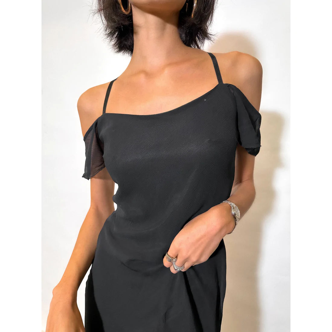 1990s Ebony Milkmaid Midi