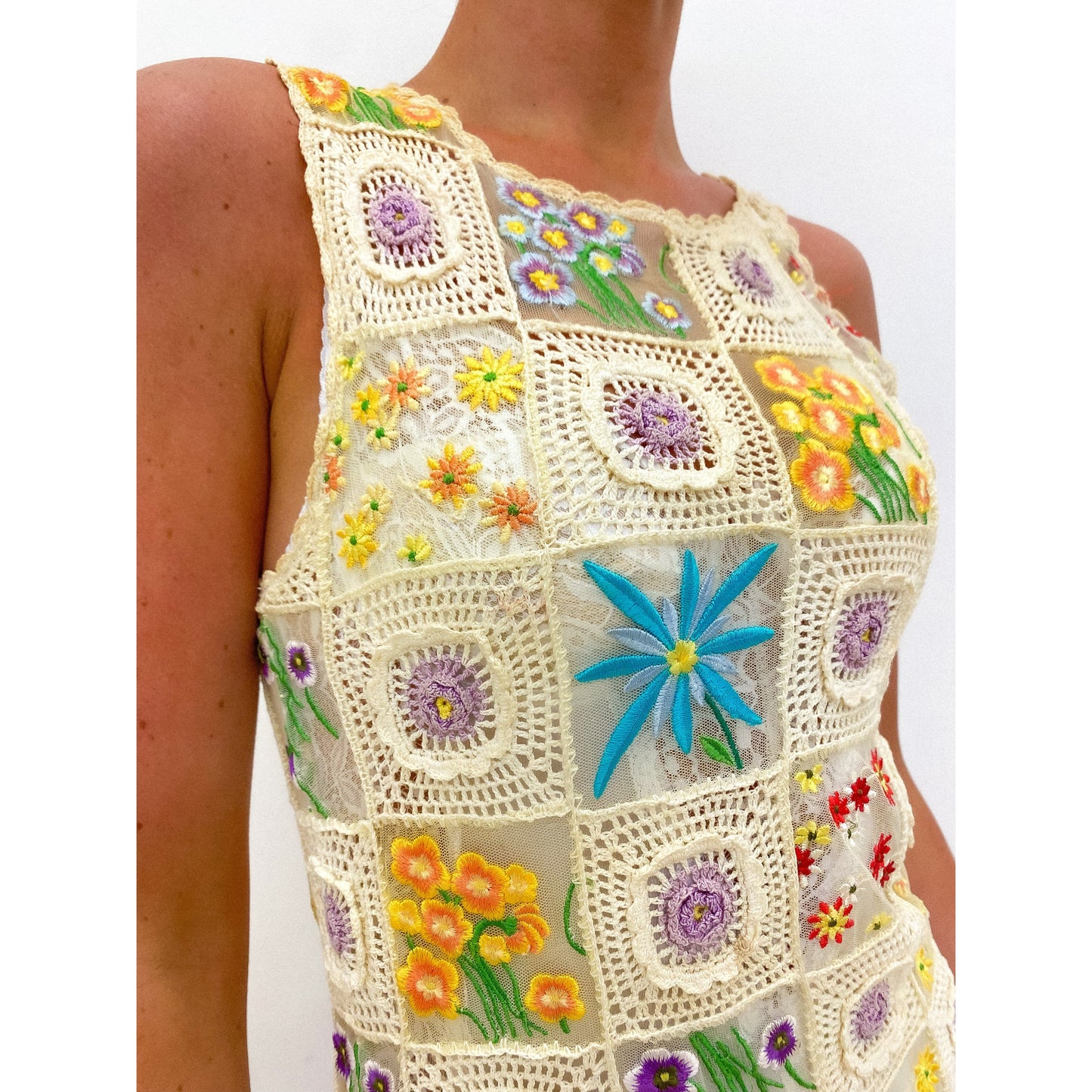 MOSCHINO Sheer Crochet Mini Dress 8 - 10