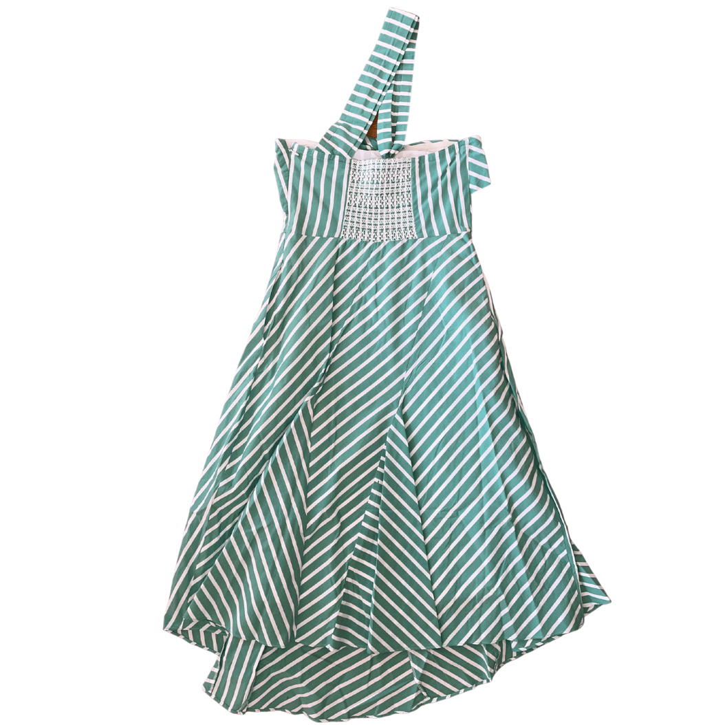 Tanya Taylor Green Stripe Dress - greens are good for you