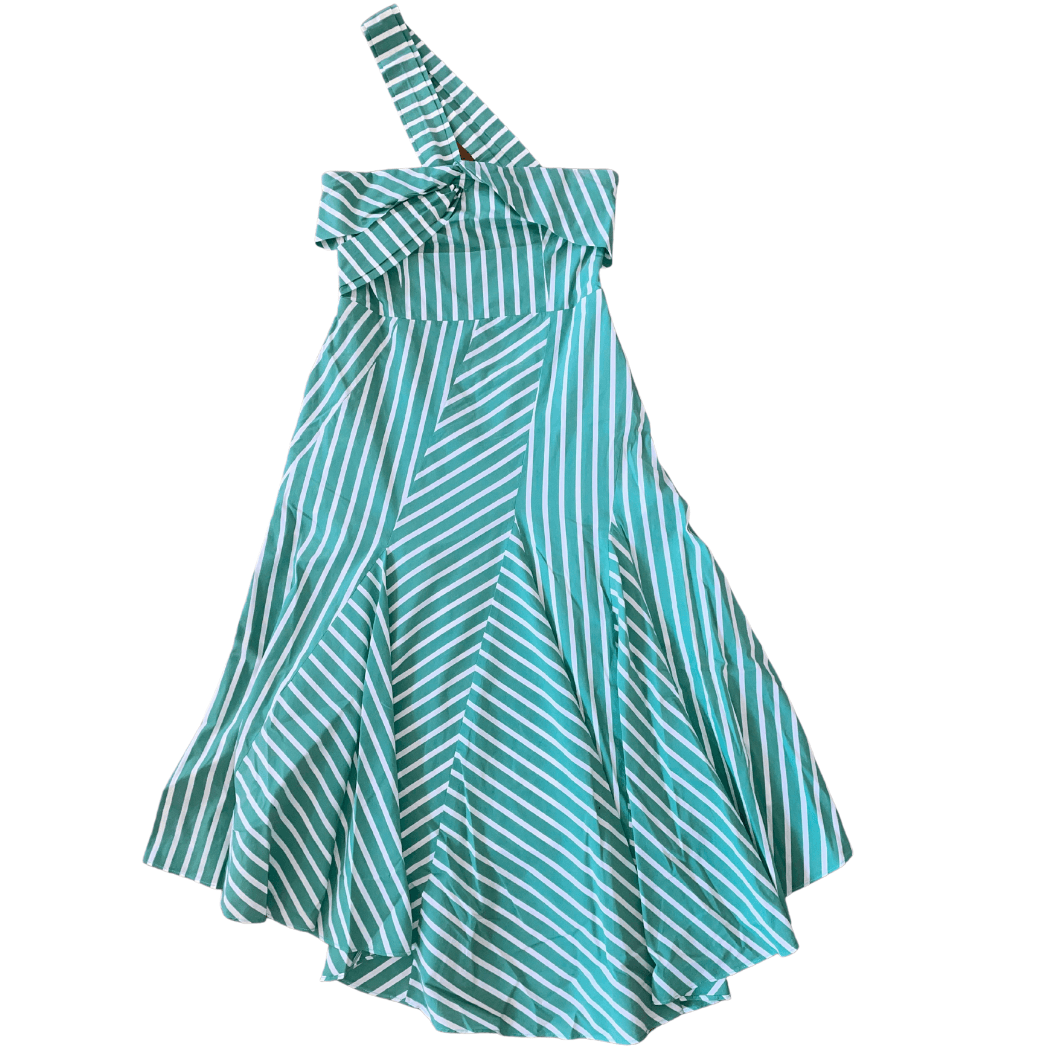 Tanya Taylor Green Stripe Dress - greens are good for you
